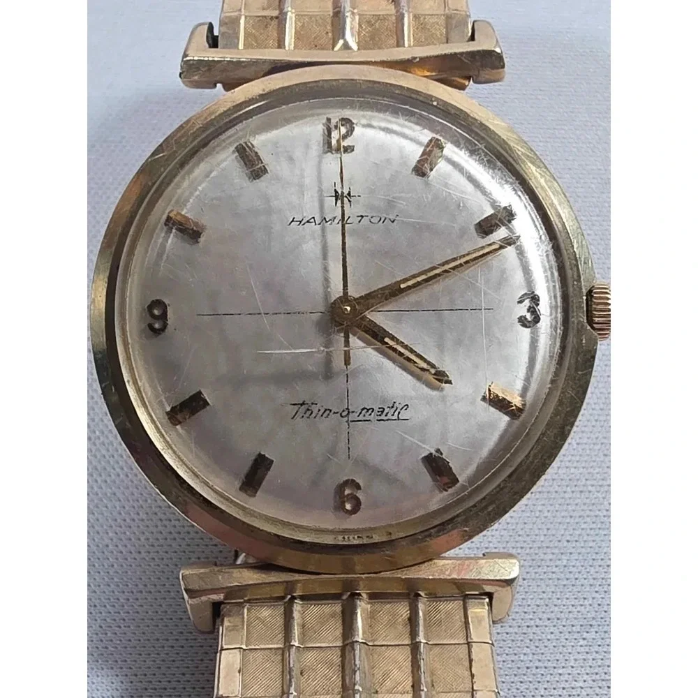 HAMILTON Thin-o-Matic Masterpiece Gold 10K Filled - Automatic Running- RGP Band